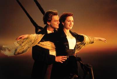 Titanic - arms open at front of boat