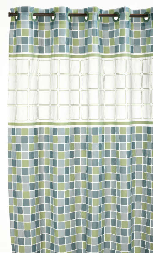 Hookless PEVA Shower Curtain - Mosaic Jade