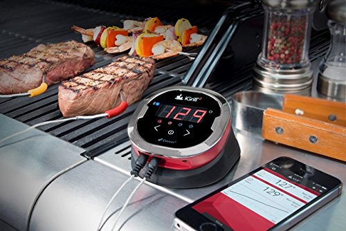 iDevices iGrill2 Bluetooth Thermometer on a grill