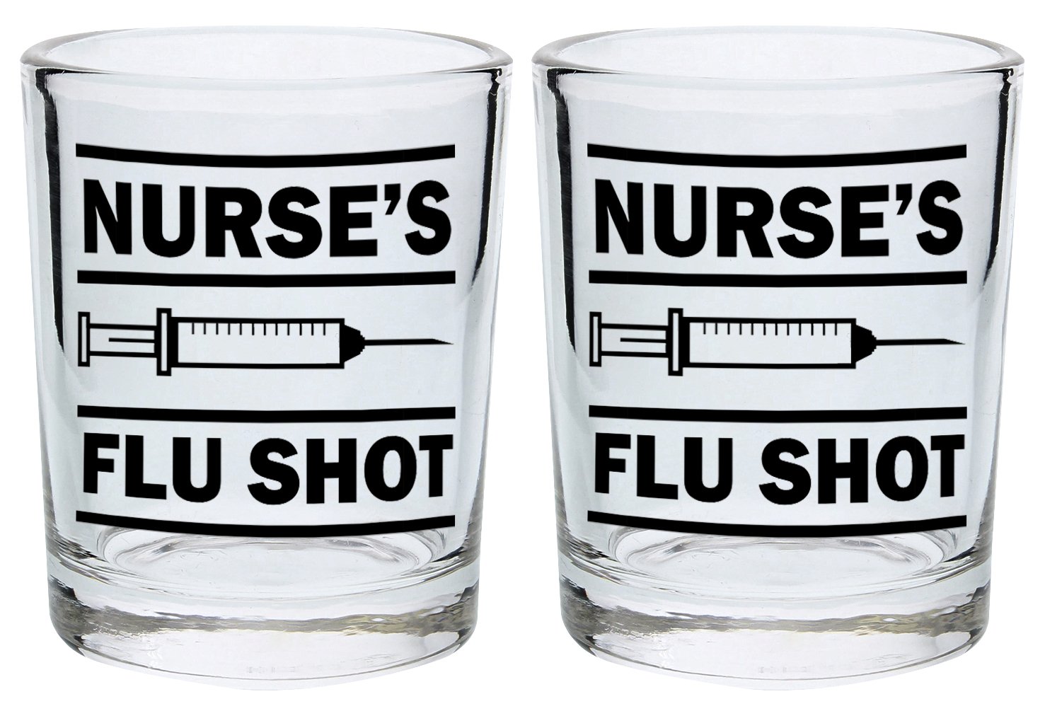 nurse's flu shot shot glass