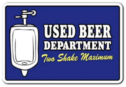 'Used Beer Department' Bathroom Sign